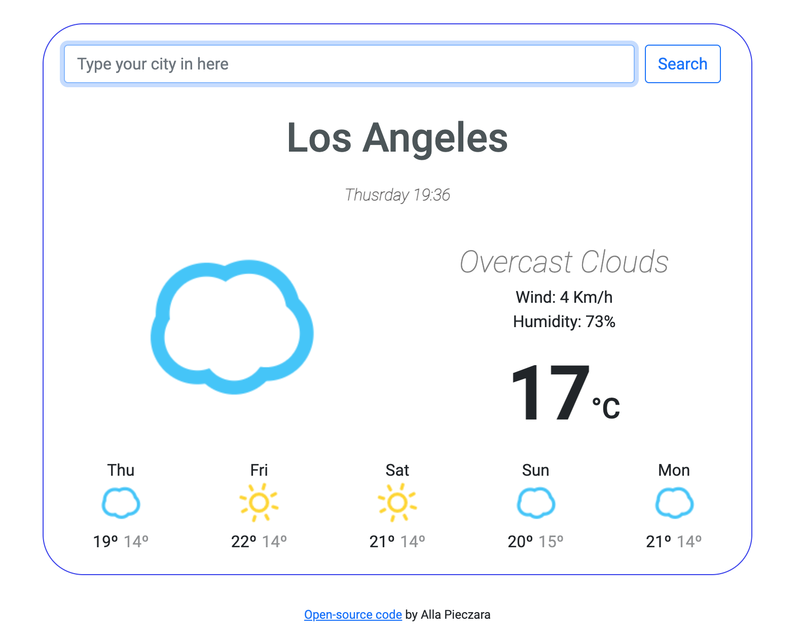 A react weather app